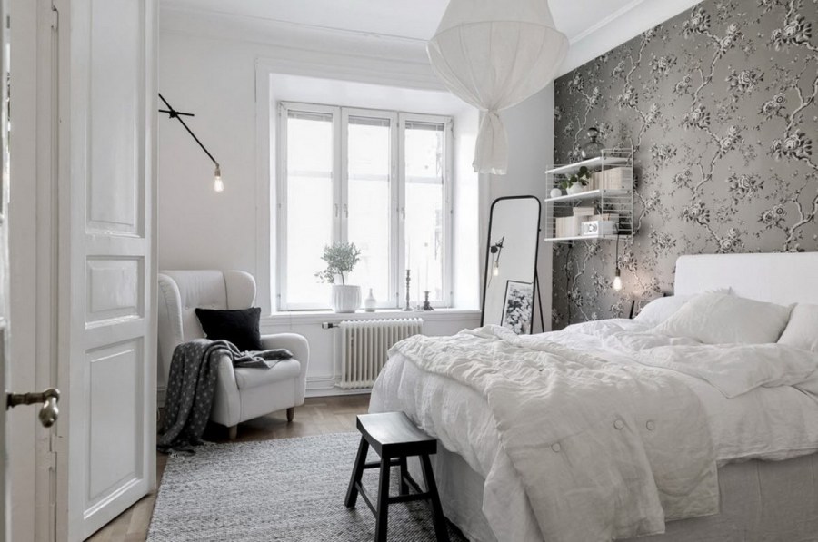 Акцентная стена в спальне