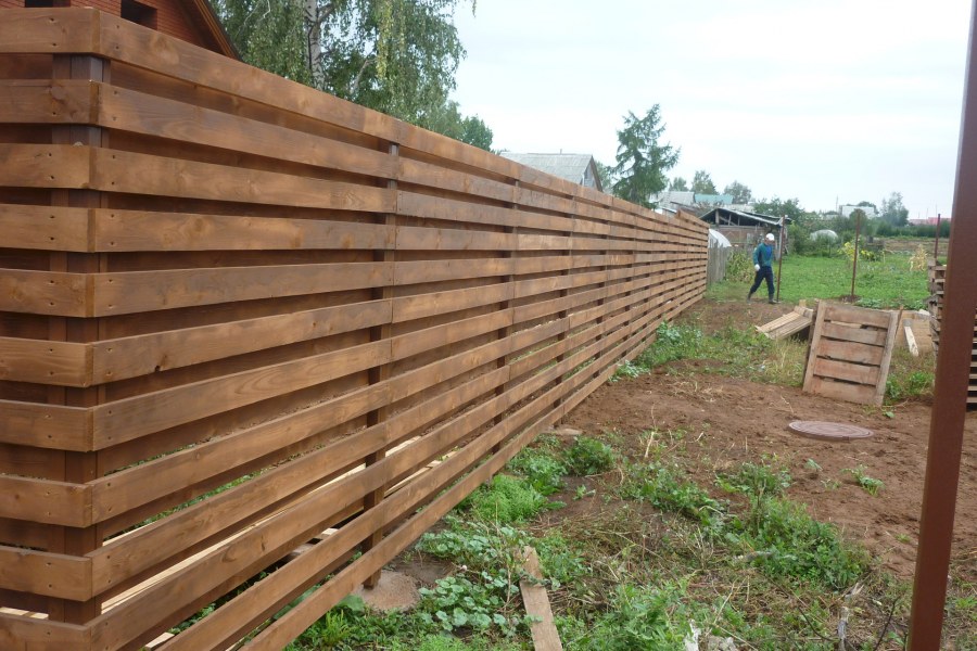 Забор из обрезной доски 25х150