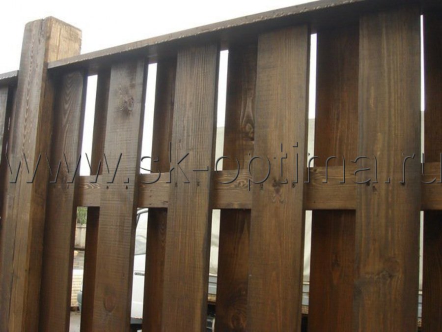 Забор штакетник деревянный