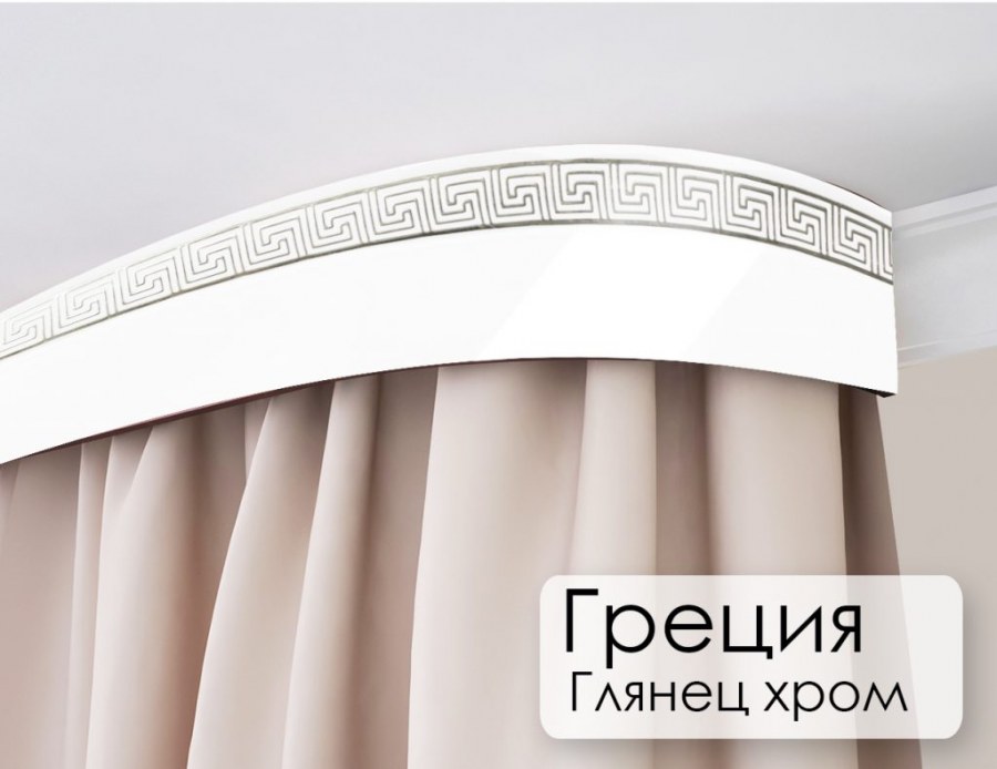 Карниз Флора белый хром