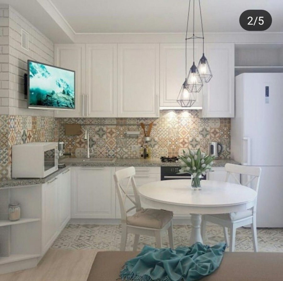 Белая кухня 6 кв.м