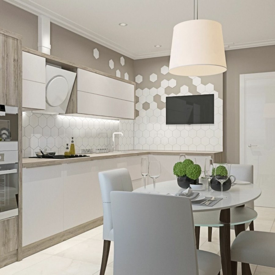 Маленькие светлые кухни в стиле Минимализм