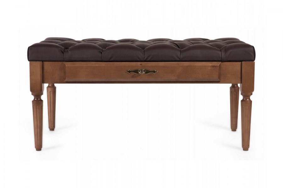 Банкетка Мебелик Оливия экокожа коричневый/темно-коричневый