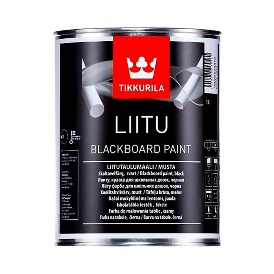 Эмаль для школьных досок матовая Tikkurila liitu черная 1 л
