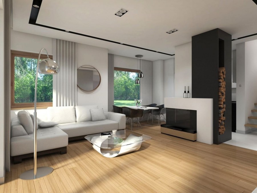 Интерьер одноэтажного дома в современном стиле