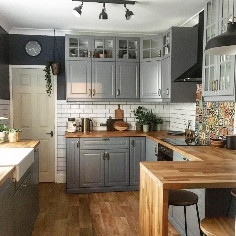 Ikea кухня Будбин серая