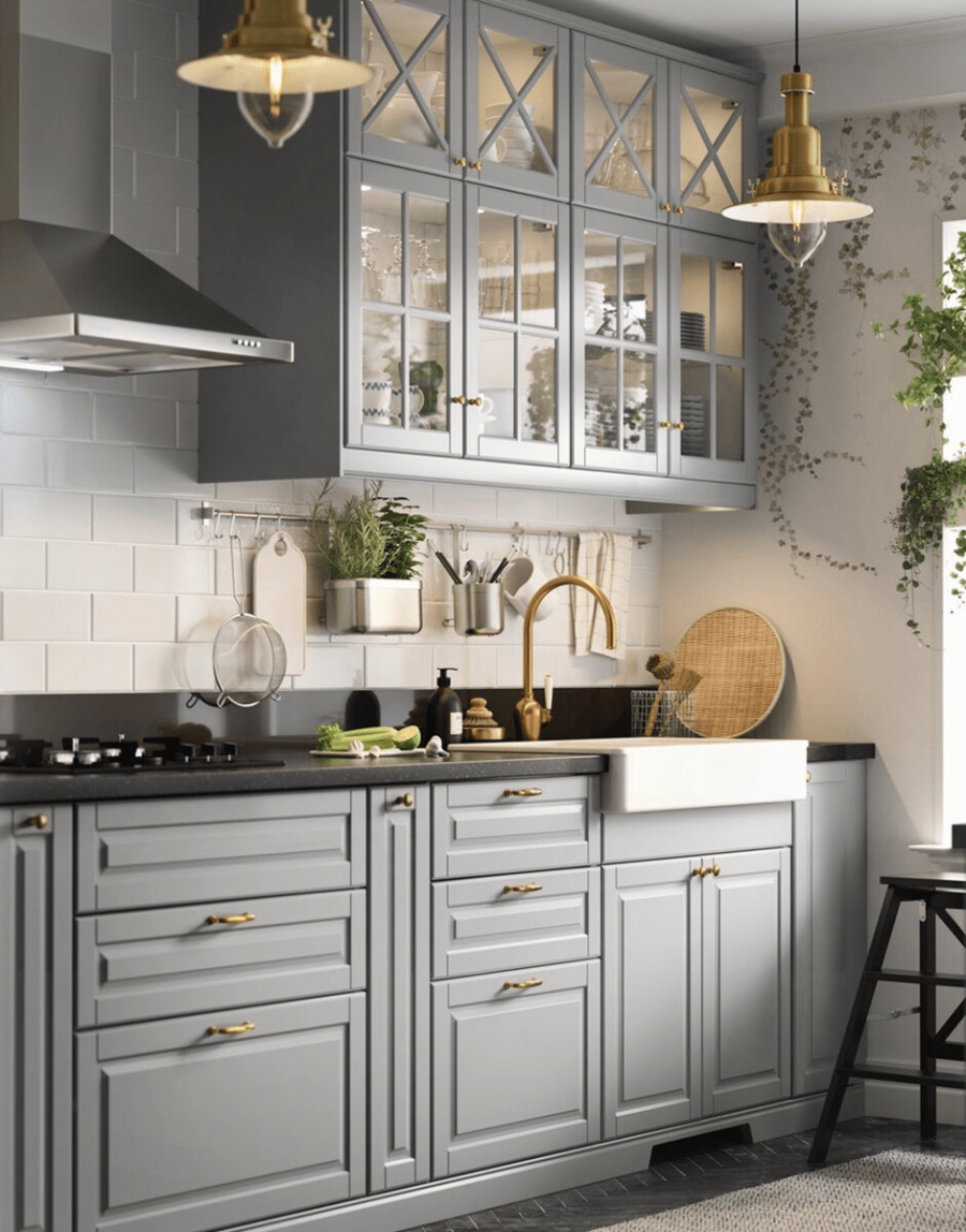 Темно зеленая кухня икеа