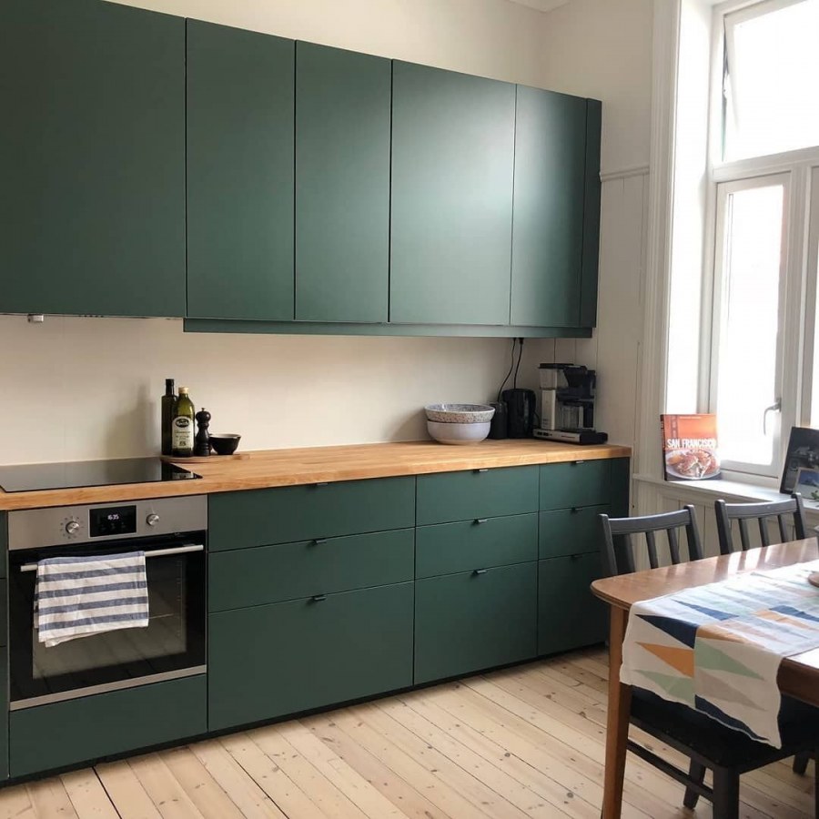 Икеа кухня Будбин зеленая