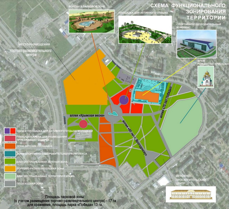 Схема функционального зонирования территории лесопарка