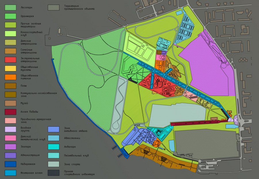 Функциональное зонирование мемориального парка
