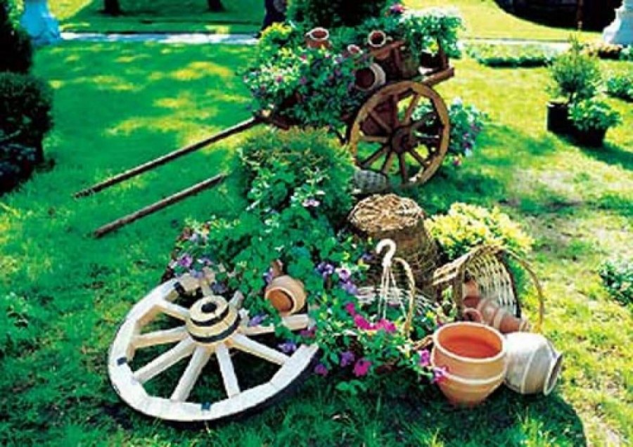 Бытовые предметы в ландшафтном дизайне