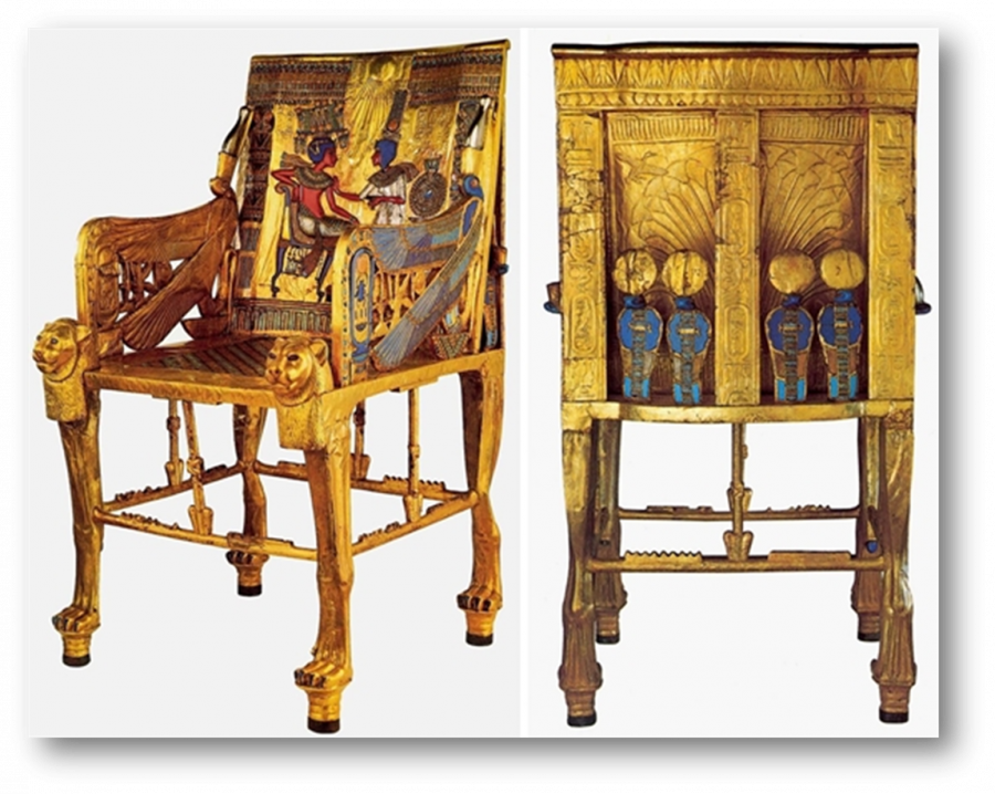 Кресло с подлокотниками древнего Египта
