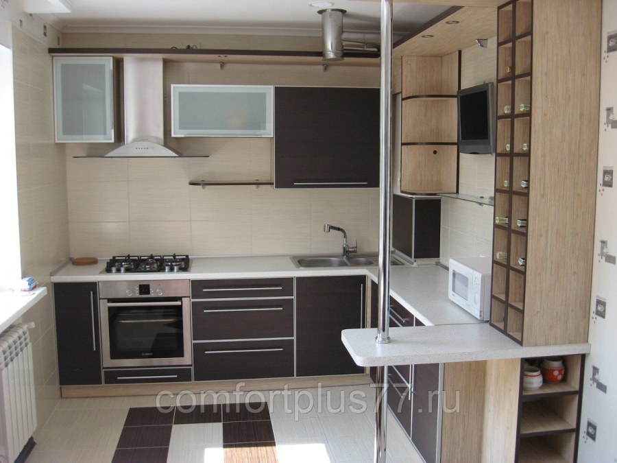 Кухонный гарнитур с барной стойкой