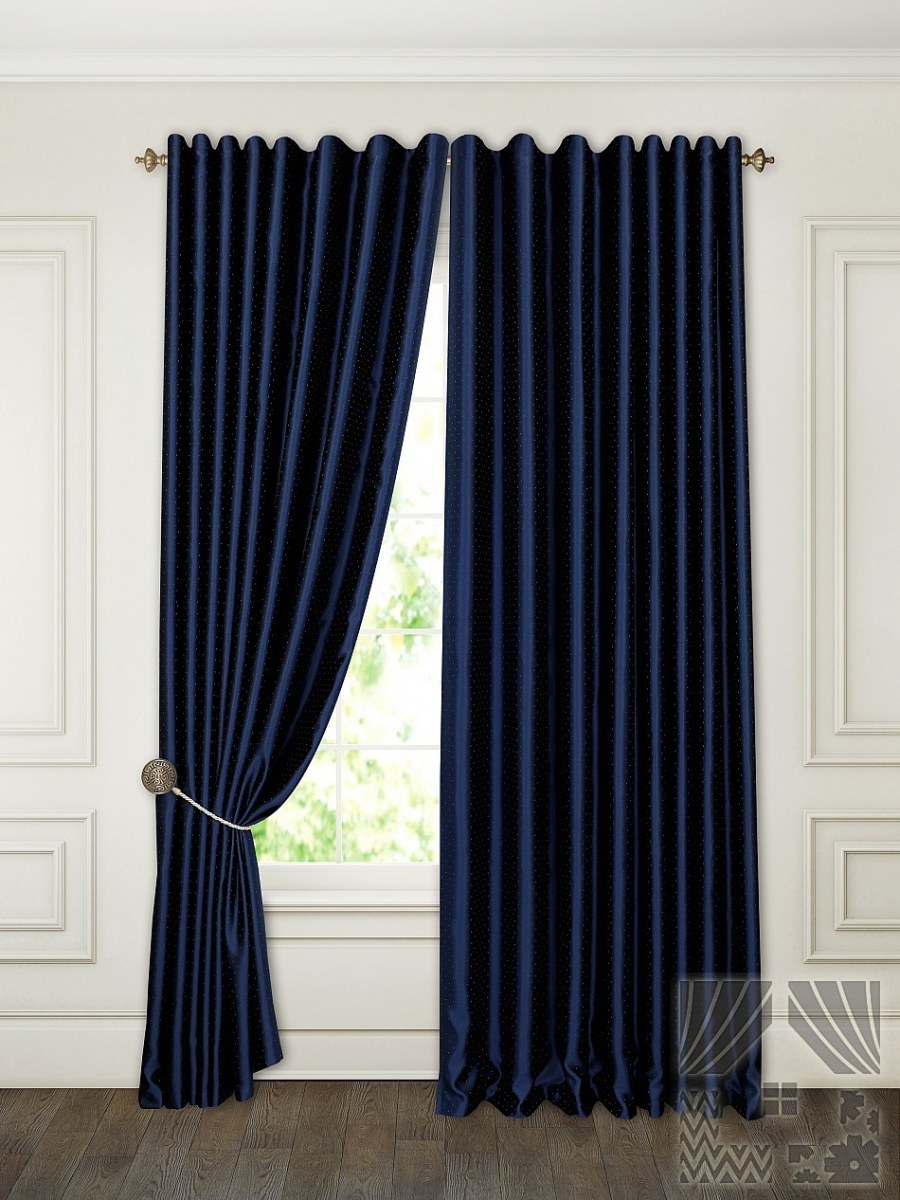 Темно синие шторы