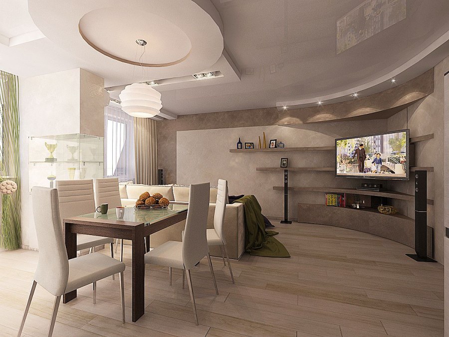 Интерьер большой квартиры студии