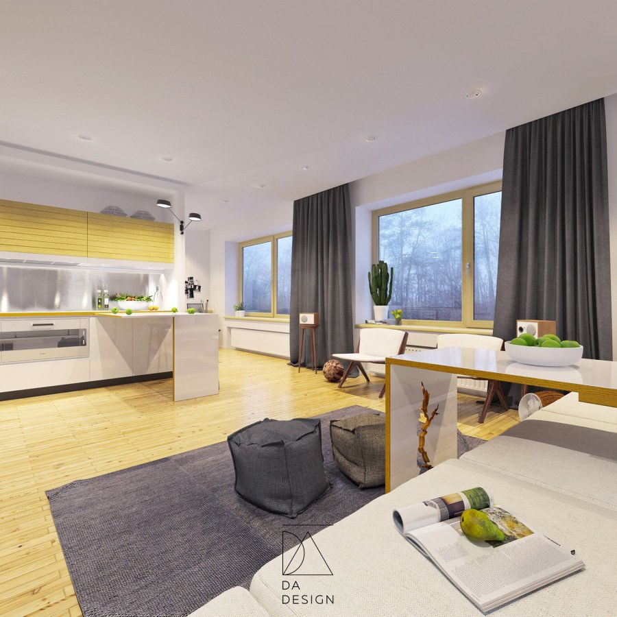 Интерьер опен Спейс гостиная