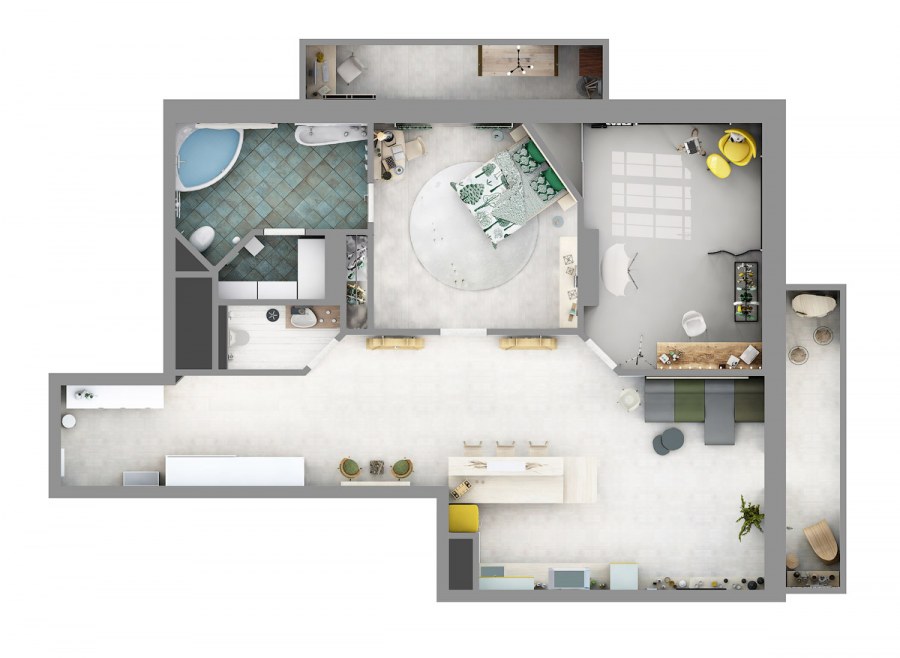 Свободная планировка квартиры чертеж