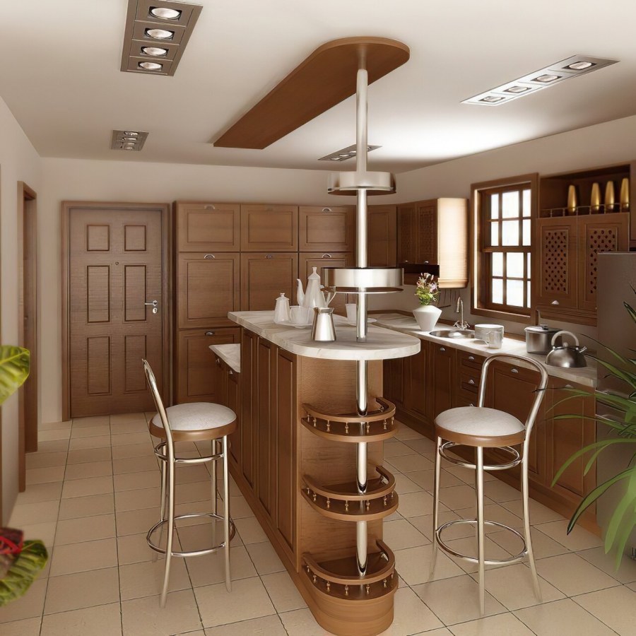 Кухня-гостиная с барной стойкой