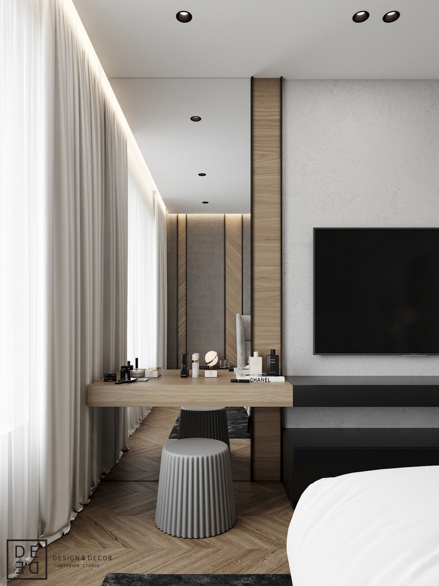 Телевизионная зона в спальне