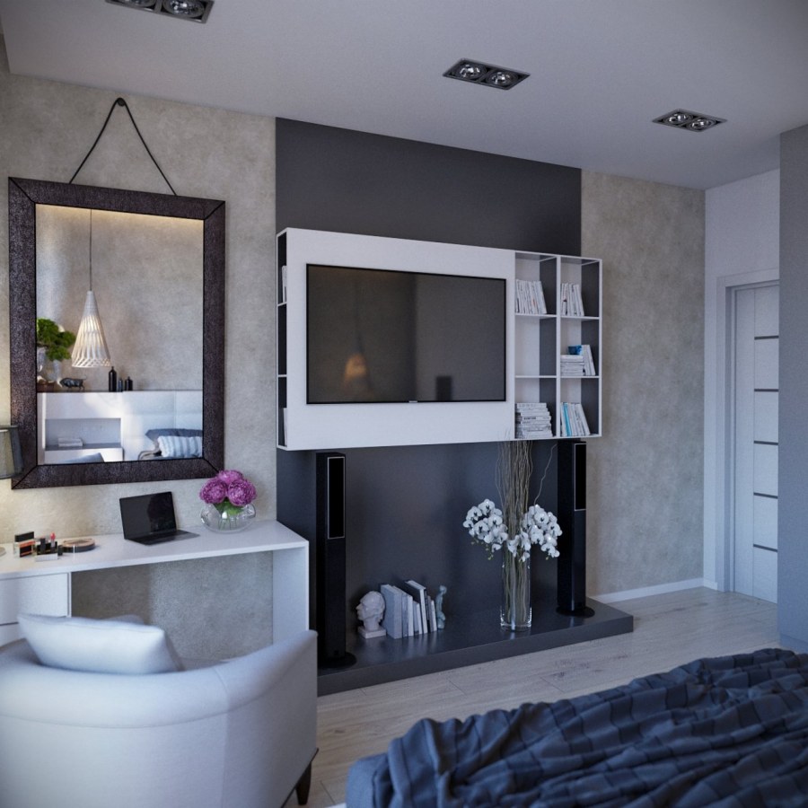 Зеркало рядом с телевизором