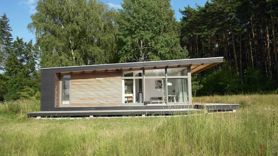 Дом с односкатной крышей Скандинавия