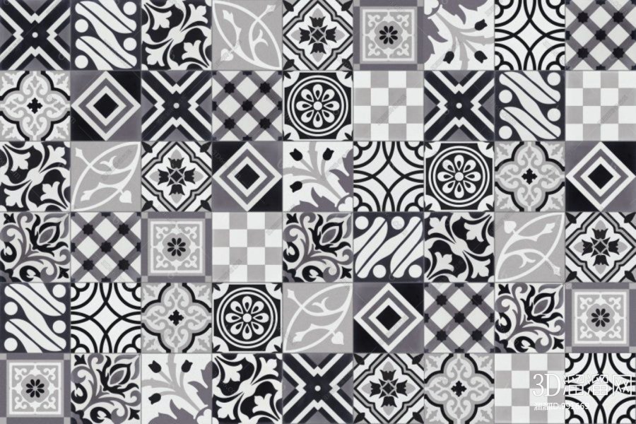 Плитка печворк черно Дебая