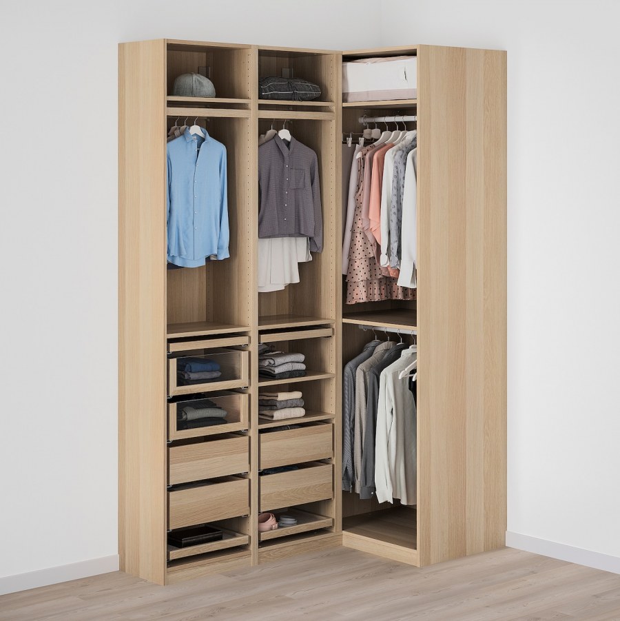 ПАКС гардероб угловой, под беленый дуб 160/88x236 см