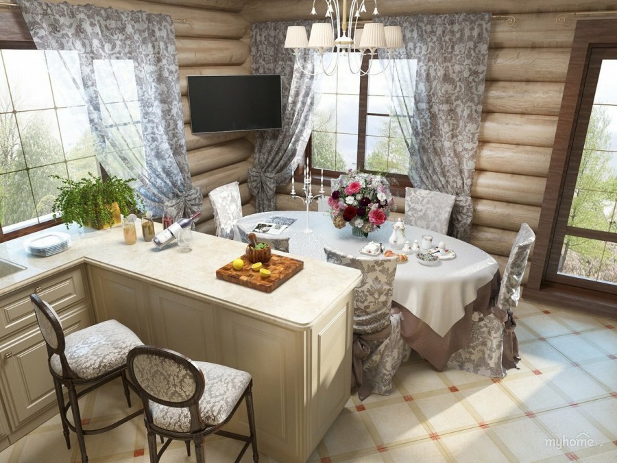 Интерьер кухни на даче