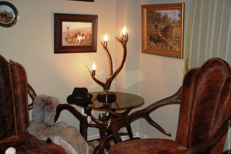 Оленьи рога в интерьере