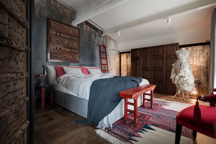 Спальня в стиле гранж лофт