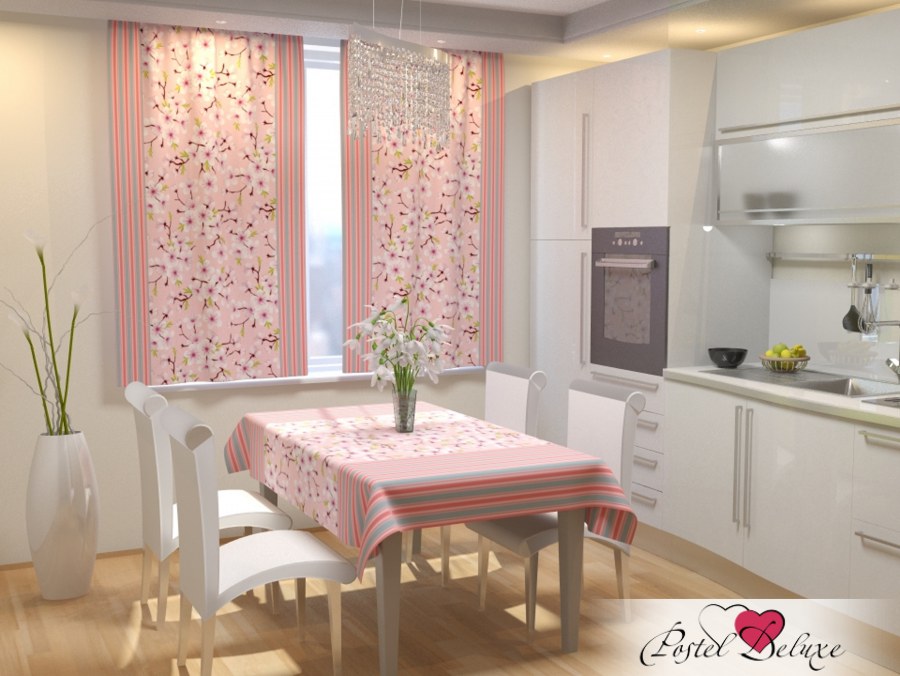 Зеленые шторы на кухню