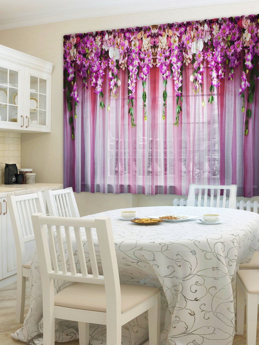 Занааески на еухню с балконной дверь