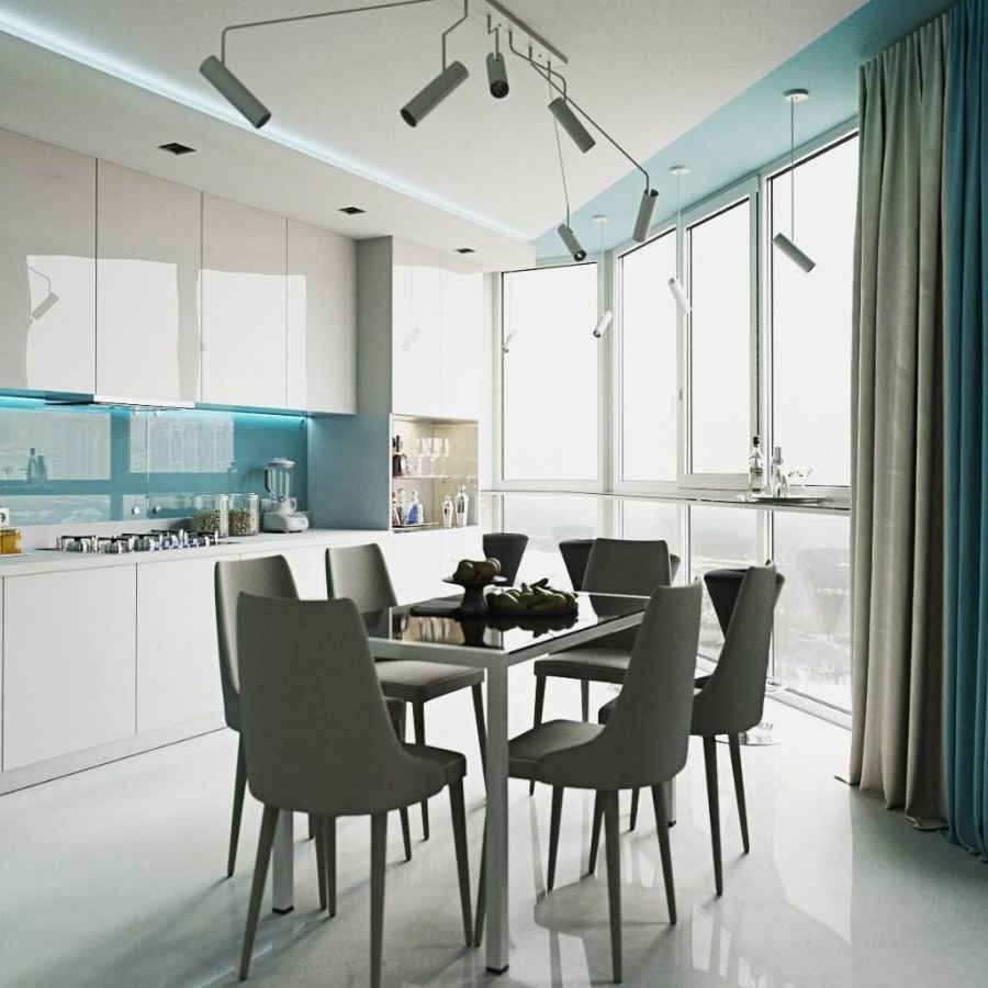 Кухня белая глянец Скаволини