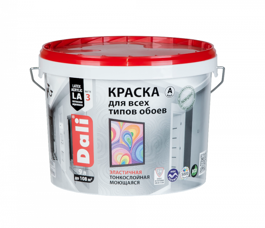 "Dali" краска акриловая для обоев - 9л база а