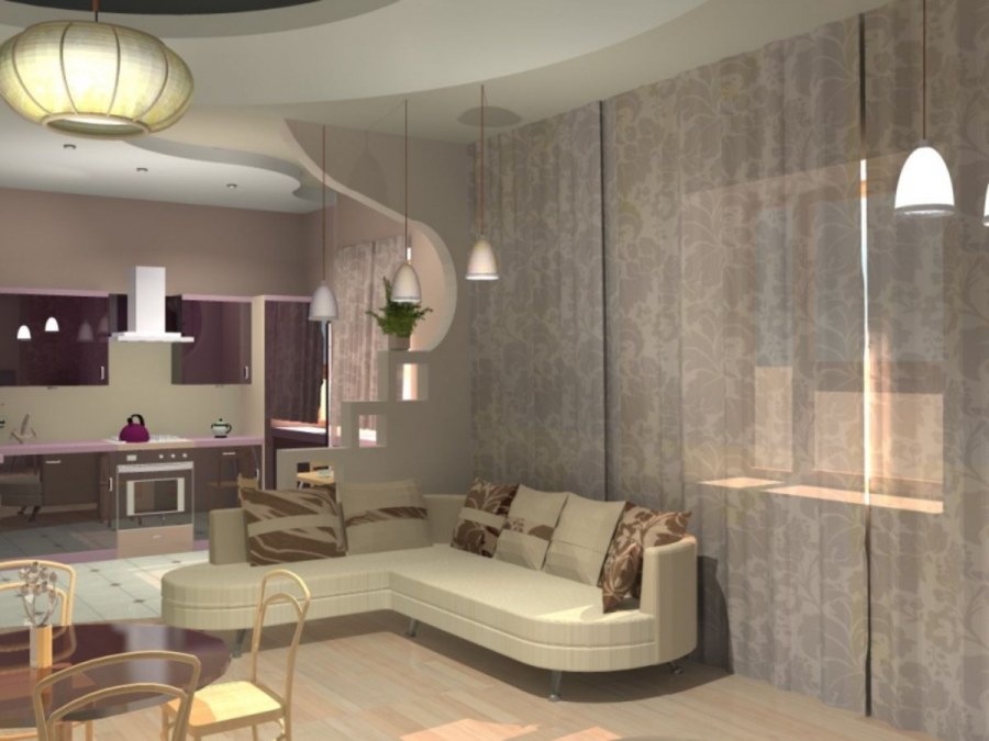 Готовый дизайн двухкомнатной студии