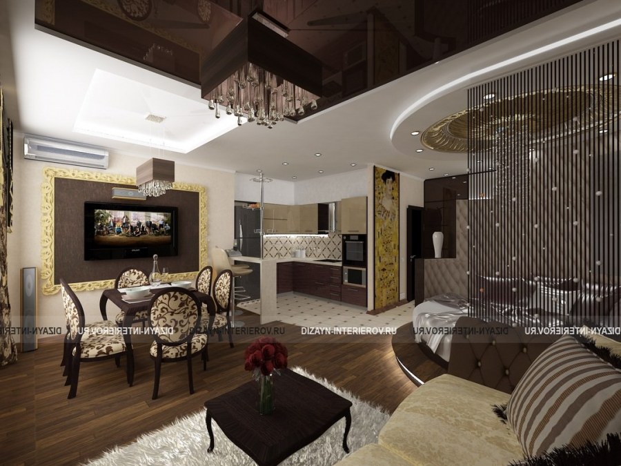 Интерьер студия 50 кв м