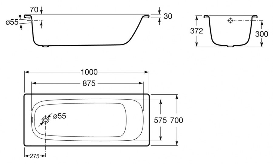 Стальная ванна Roca Contesa 170x70