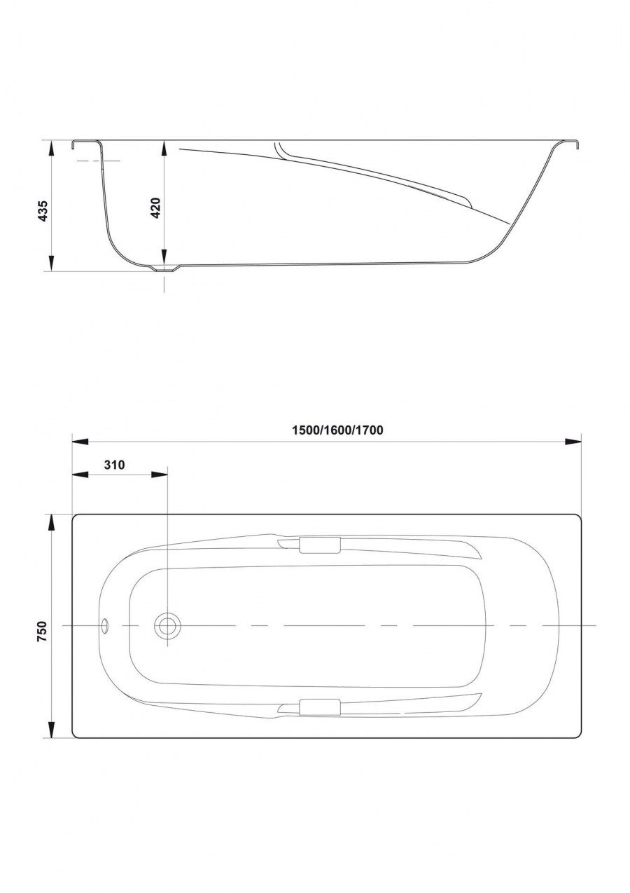 Стальная ванна Gala 6600001