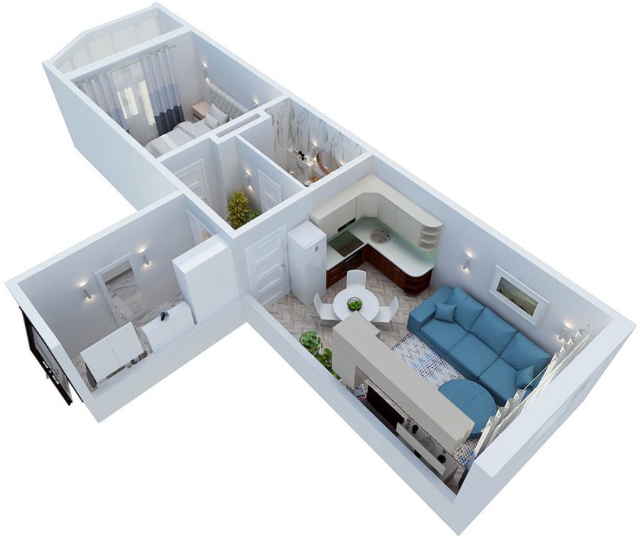 Евродвушка распашонка планировка