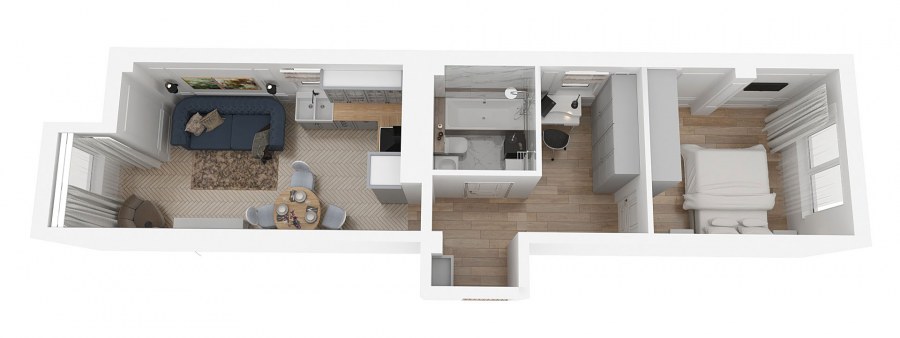 Планировка студии 47 кв.м