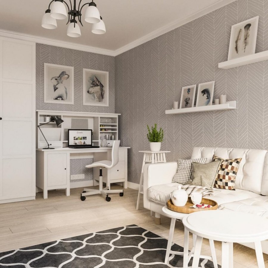 Интерьер однокомнатной квартиры п44