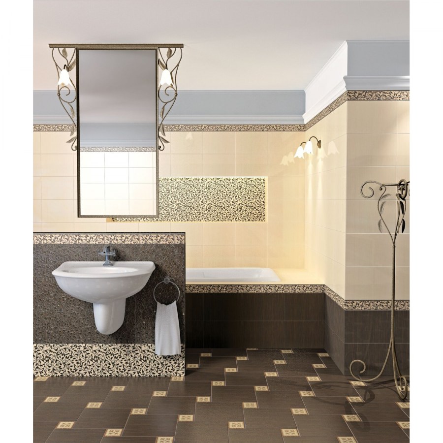 Глория декор бежевый 35х25