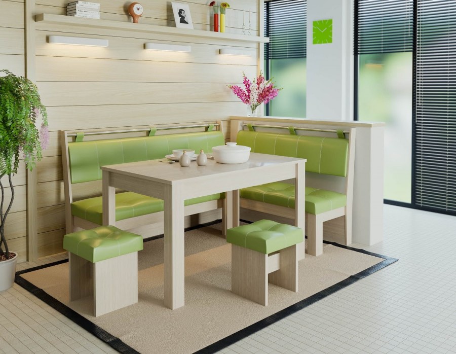 Кухонный уголок "Остин" венге/фисташка