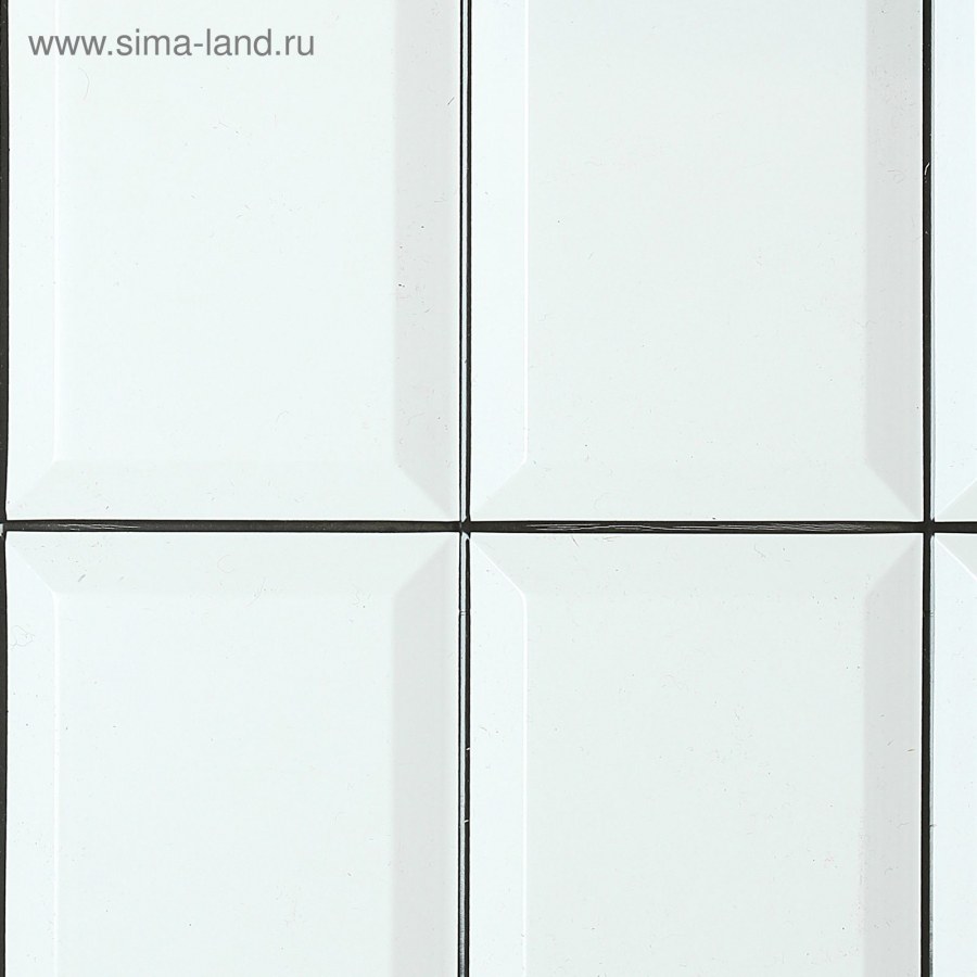 Панель ПВХ плитка белая черный шов 955*480