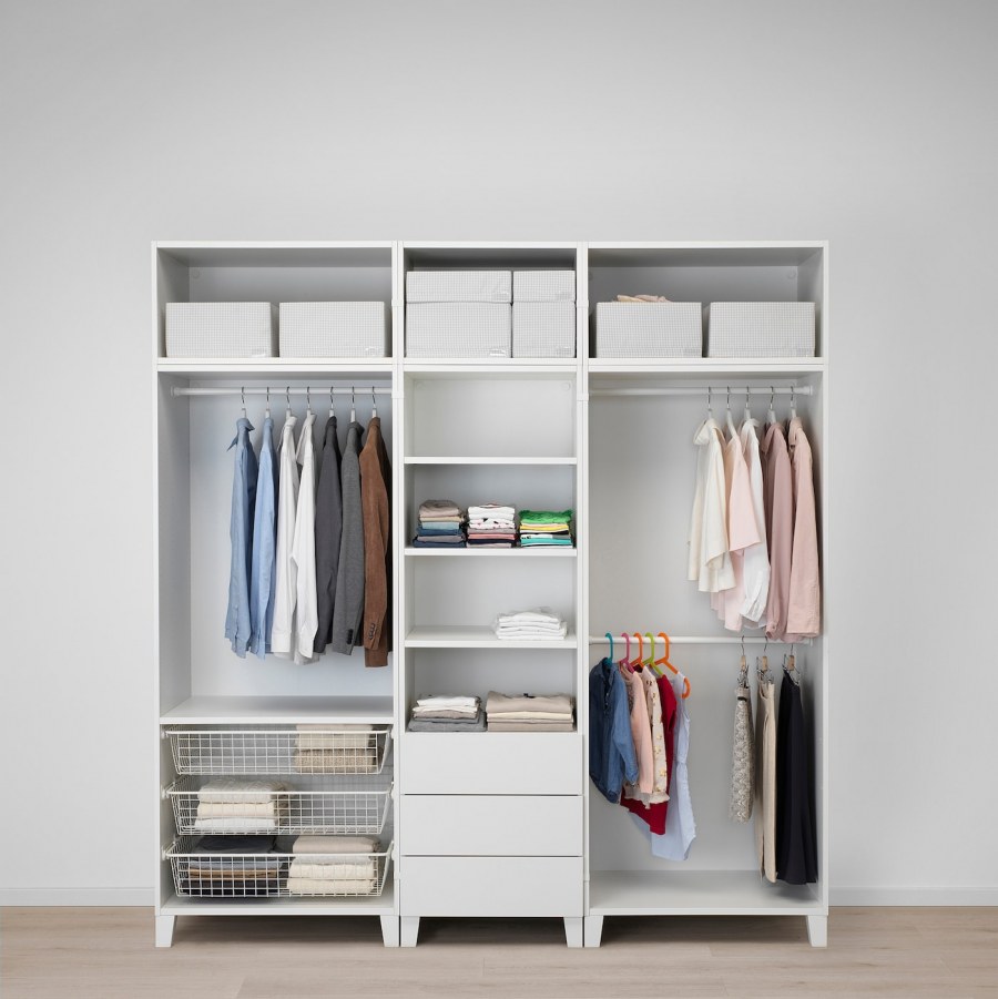 ОПХУС гардероб, белый, САННИДАЛЬ ридабу220x57x231 см