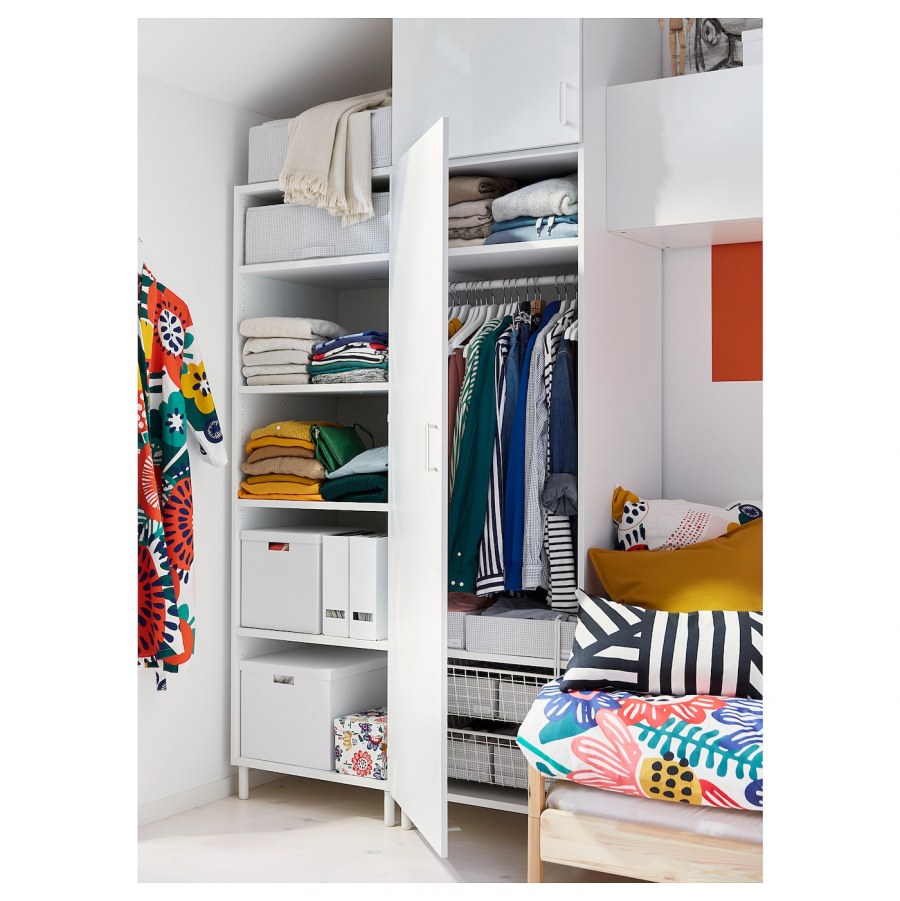 ОПХУС гардероб, белый, ФОННЕС белый, 140x57x261 см