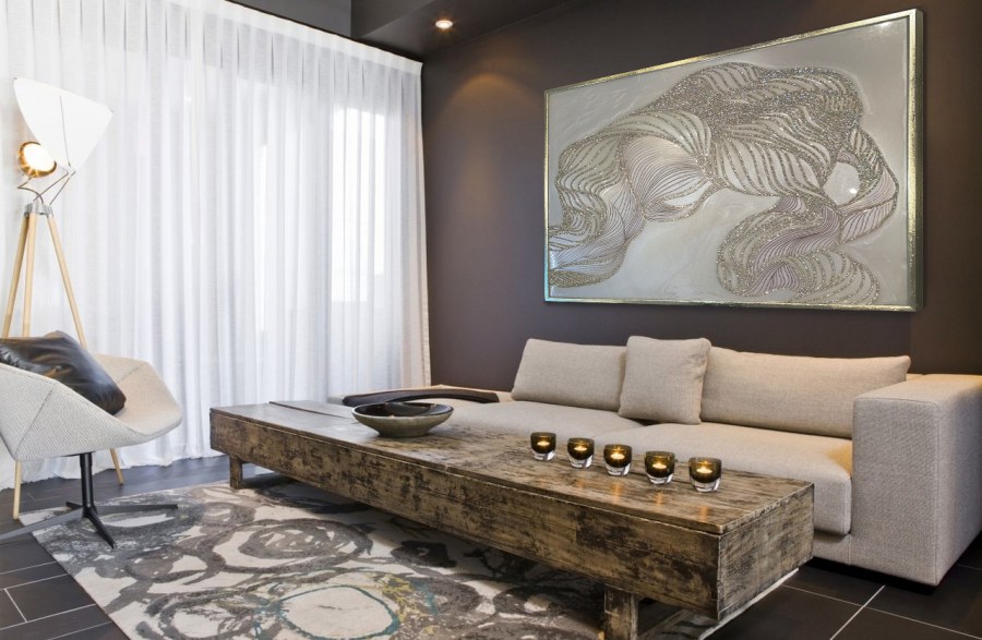 Серый с золотом в интерьере