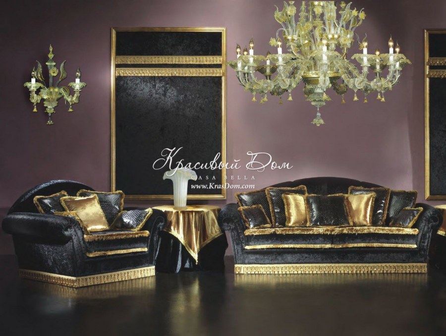 Мебель черная с золотом