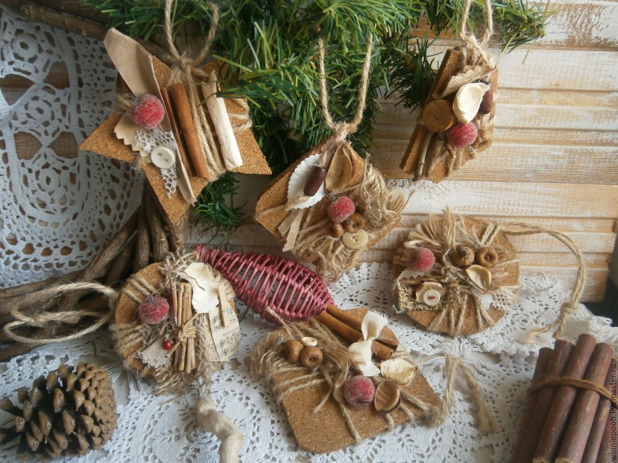 Елочные украшения из натуральных материалов