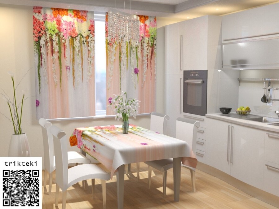 Шторы на кухню с бабочками